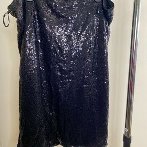 BNWT BooHoo Black Ladies sequin midi skirt, Sz/ 18